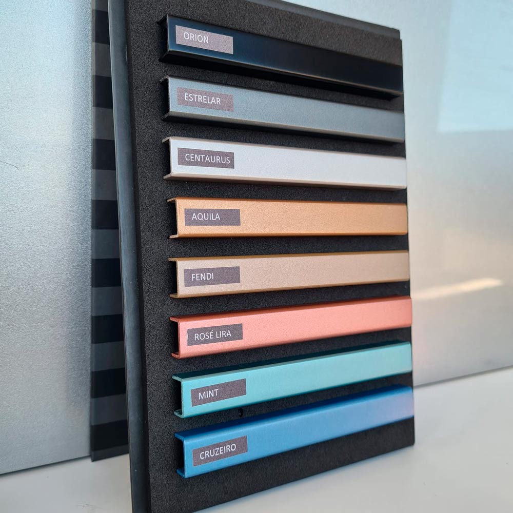 Amostras de cores metalizadas
