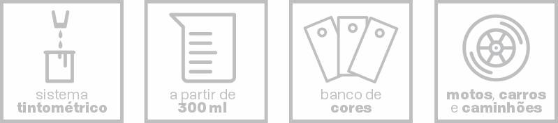 Como funciona: sistema tintométrico, a partir de 300ml, banco de cores, motos, carros e caminhões