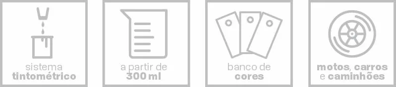 Como funciona: sistema tintométrico, a partir de 300ml, banco de cores, motos, carros e caminhões